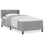 Preview: Boxspringbett mit Matratze Hellgrau 90x200 cm Stoff