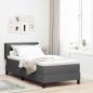 Preview: ARDEBO.de - Boxspringbett mit Matratze Dunkelgrau 100x200 cm Stoff