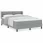 Preview: Boxspringbett mit Matratze Hellgrau 140x200 cm Stoff