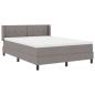 Preview: ARDEBO.de - Boxspringbett mit Matratze Taupe 140x200 cm Stoff