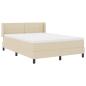 Preview: Boxspringbett mit Kopfteil Creme 200 x 140 cm Stoff