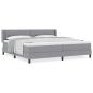 Preview: Boxspringbett mit Matratze Hellgrau 200x200 cm Stoff