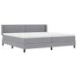 Preview: Boxspringbett mit Matratze Hellgrau 200x200 cm Stoff