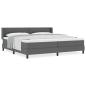 Preview: Dunkelgraues Boxspringbett mit Matratze 200x200 cm Stoff