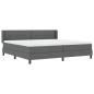 Preview: Dunkelgraues Boxspringbett mit Matratze 200x200 cm Stoff
