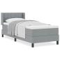 Preview: Boxspringbett mit Matratze hellgrau 80x200 cm Stoff
