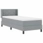 Preview: Boxspringbett mit Matratze hellgrau 80x200 cm Stoff