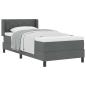 Preview: Boxspringbett mit Matratze Dunkelgrau 90x200 cm Stoff