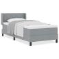 Preview: Boxspringbett mit Matratze Hellgrau 100x200 cm Stoff