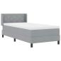 Preview: Boxspringbett mit Matratze Hellgrau 100x200 cm Stoff