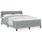 Preview: Boxspringbett mit Matratze Hellgrau 140x200 cm Stoff