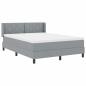 Preview: Boxspringbett mit Matratze Hellgrau 140x200 cm Stoff