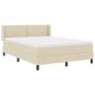 Preview: Boxspringbett mit Matratze Creme 160x200 cm Stoff