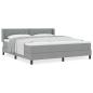 Preview: Boxspringbett mit Matratze Hellgrau 180x200 cm Stoff