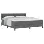 Preview: Boxspringbett mit Matratze Dunkelgrau 180x200 cm Stoff