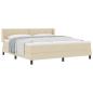 Preview: Boxspringbett mit Matratze Creme 180x200 cm Stoff