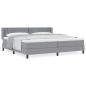 Preview: Boxspringbett mit Matratze Hellgrau 200x200 cm Stoff