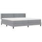 Preview: Boxspringbett mit Matratze Hellgrau 200x200 cm Stoff