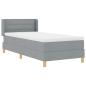 Preview: ARDEBO.de - Boxspringbett mit Matratze Hellgrau 80x200 cm Stoff