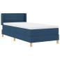 Preview: Boxspringbett mit Matratze Blau 90x190 cm Stoff