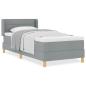 Preview: Boxspringbett mit Matratze Hellgrau 90x200 cm Stoff
