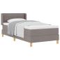 Preview: ARDEBO.de - Boxspringbett mit Matratze Taupe 100x200 cm Stoff