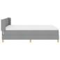 Preview: Boxspringbett mit Matratze Hellgrau 190 x 140 cm Stoff