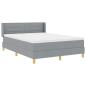 Preview: Boxspringbett mit Matratze Hellgrau 190 x 140 cm Stoff
