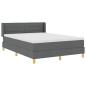 Preview: Boxspringbett mit Matratze Dunkelgrau 140x190 cm Stoff