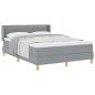 Preview: ARDEBO.de - Boxspringbett mit Matratze Hellgrau 160x200 cm Stoff