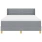 Preview: Boxspringbett mit Matratze Hellgrau 160x200 cm Stoff