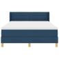 Preview: Boxspringbett mit Matratze Blau 160x200 cm Stoff