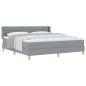 Preview: ARDEBO.de - Boxspringbett mit Matratze Hellgrau 180x200 cm Stoff