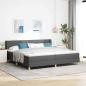 Preview: ARDEBO.de - Boxspringbett mit Matratze Dunkelgrau 200x200 cm Stoff