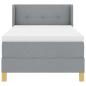 Preview: Boxspringbett mit Kopfteil Hellgrau 200 x 90 cm Stoff