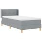 Preview: Boxspringbett mit Matratze Hellgrau 100x200 cm Stoff