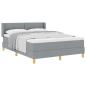 Preview: Hellgraues Boxspringbett mit Matratze 140x190 cm