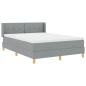 Preview: Hellgraues Boxspringbett mit Matratze 140x190 cm