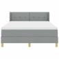 Preview: Hellgraues Boxspringbett mit Matratze 140x190 cm