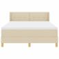 Preview: Boxspringbett mit Matratze Creme 140x190 cm Stoff