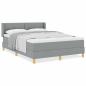 Preview: Boxspringbett mit Matratze Hellgrau 140x200 cm Stoff