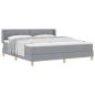 Preview: ARDEBO.de - Boxspringbett mit Matratze Hellgrau 180x200 cm Stoff