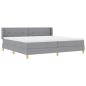 Preview: Boxspringbett mit Matratze Hellgrau 200x200 cm Stoff