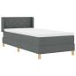 Preview: Boxspringbett mit Kopfteil Dunkelgrau 200 x 90 cm Stoff