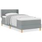 Preview: Boxspringbett mit Matratze Hellgrau 100x200 cm Stoff