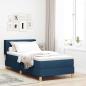 Preview: ARDEBO.de - Boxspringbett mit Matratze Blau 100x200 cm Stoff