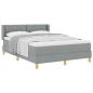 Preview: Boxspringbett mit Matratze Hellgrau 140x190 cm Stoff