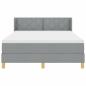 Preview: Boxspringbett mit Matratze Hellgrau 140x190 cm Stoff