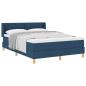 Preview: Boxspringbett mit Matratze Blau 140x190 cm Stoff