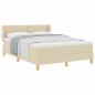 Preview: Boxspringbett mit Matratze Creme 160x200 cm Stoff